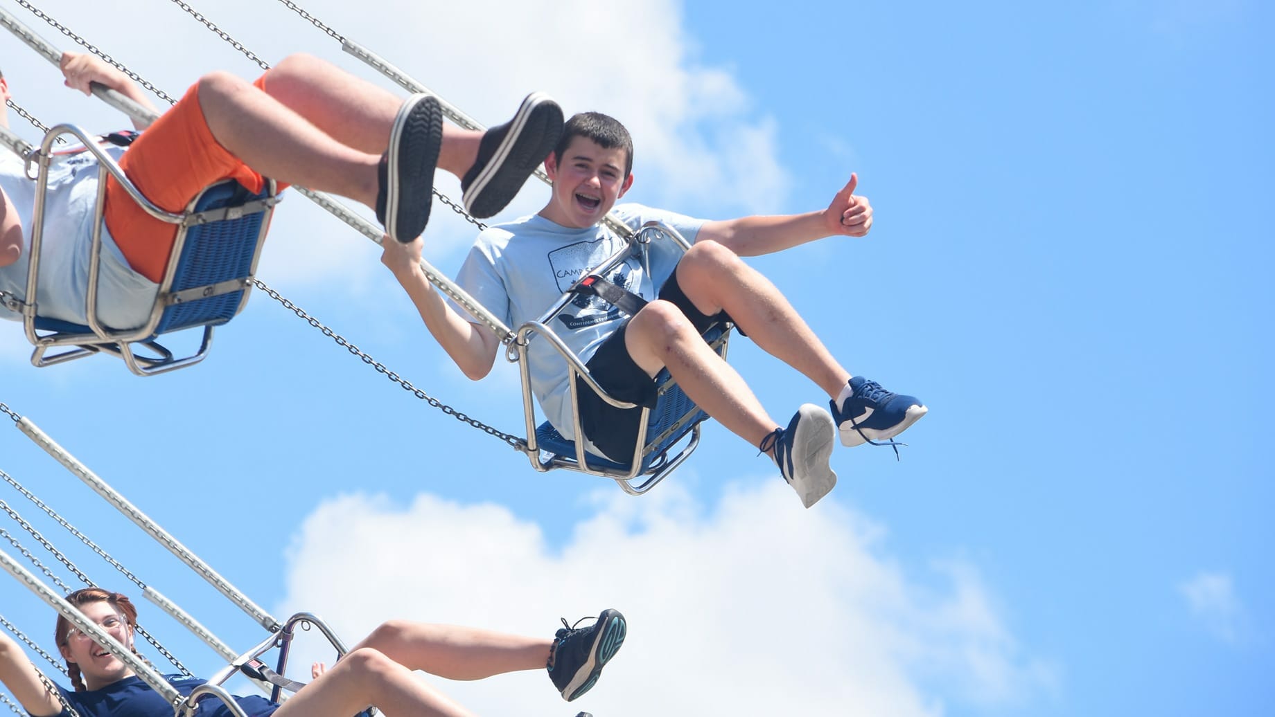 On an amusement park ride at Dorney Park