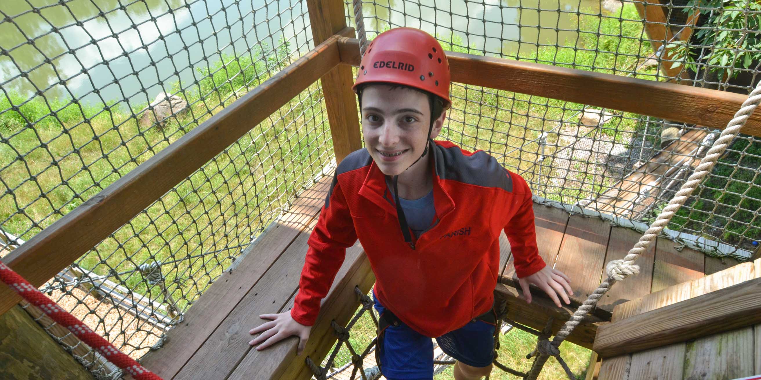 Camper climbing structure for outdoor adventure